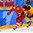 GANGNEUNG, SOUTH KOREA - FEBRUARY 25: Olympic Athletes from Russia's Alexander Barabanov #94 stickhandles the puck away from Germany's Frank Mauer #28 chasing during gold medal round action at the PyeongChang 2018 Olympic Winter Games. (Photo by Matt Zambonin/HHOF-IIHF Images)

